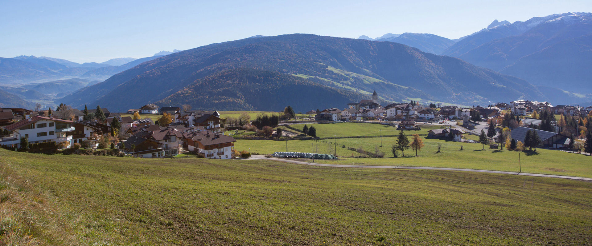 Meransen Vilalge view of Meransen with green meadows & mountain view