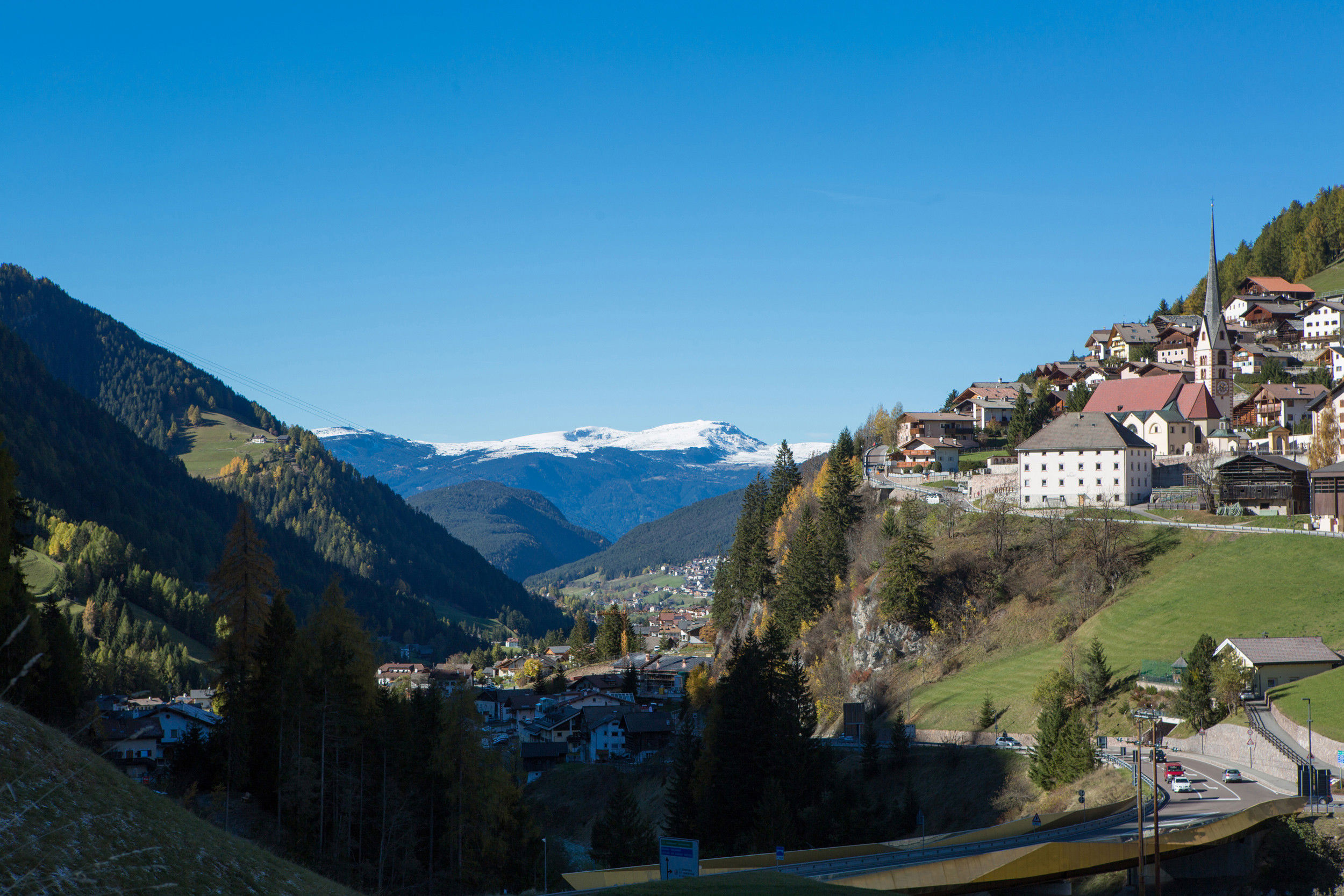 View of St. Christina in Gröden with parish church