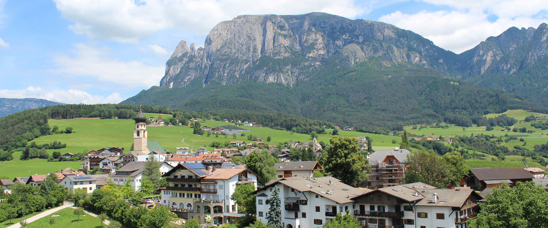 Völs am Schlern The village of Völs am Schlern with the impressive Schlern massif.