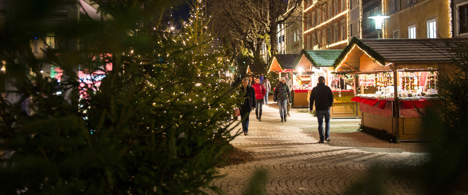 Bruneck Christmas market in the city centre of Bruneck