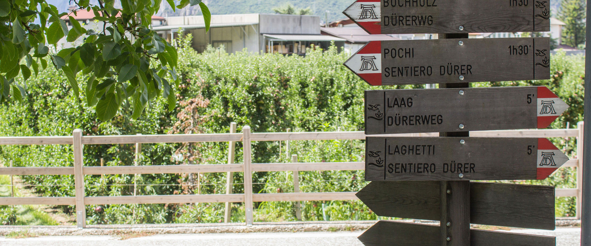 Dürer path in Neumarkt. Photo of the signposting for the Dürer path.