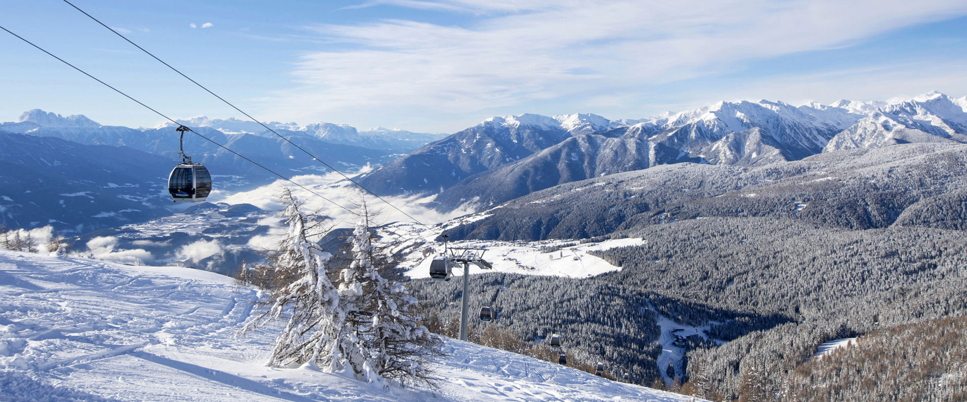 Winter wonderland Snow-covered winter landscape with cable car.
