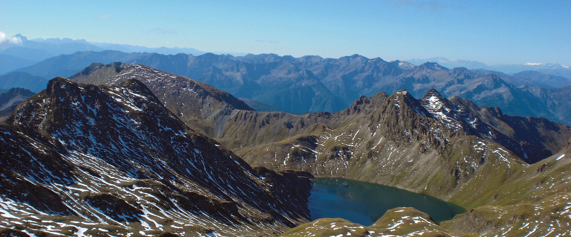 Pfunderer high trail - Wilde Kreuzspitze Pond at the Wilde Kreuzspitze on the Pfunderer high trail.