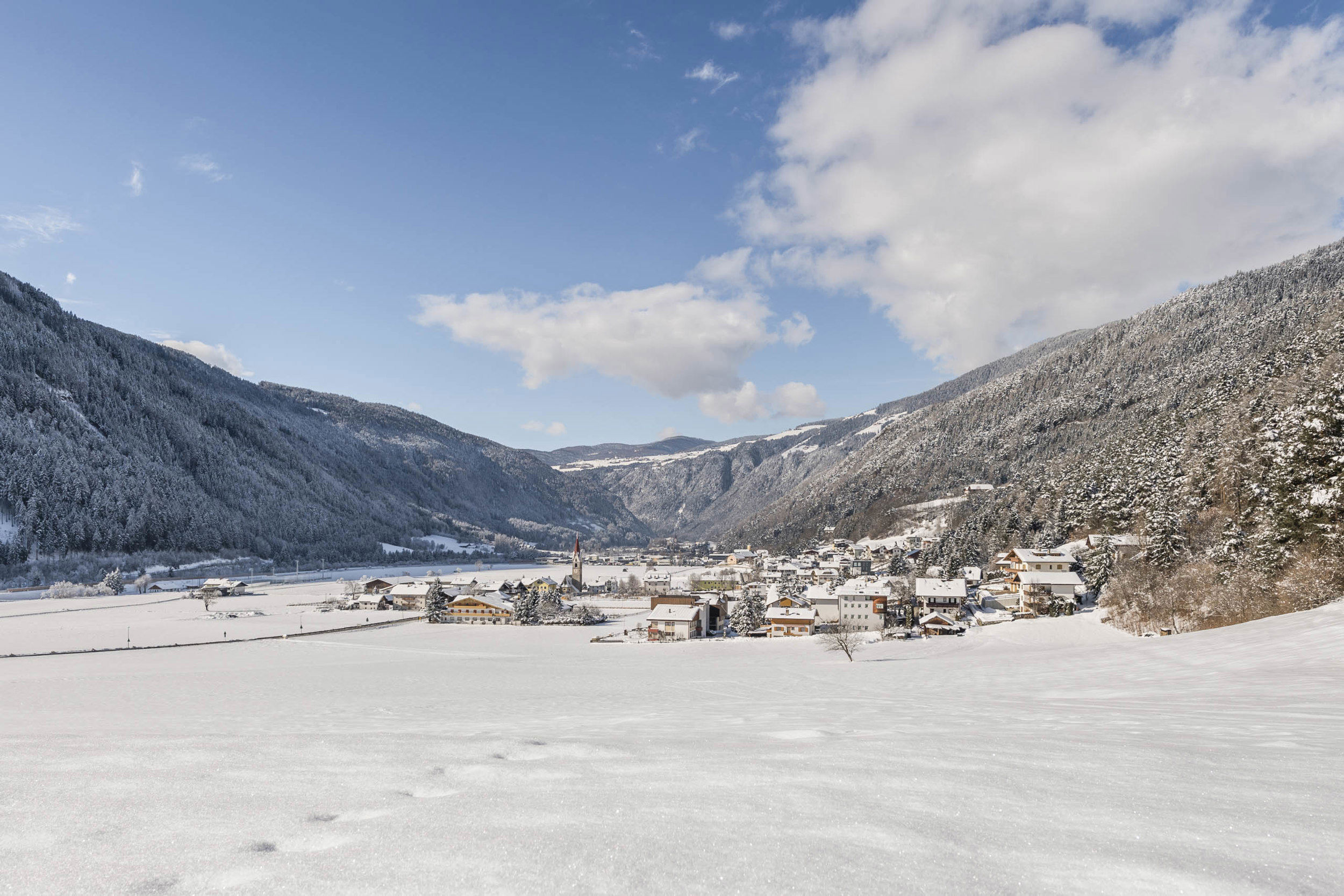 View of Obervintl in winter