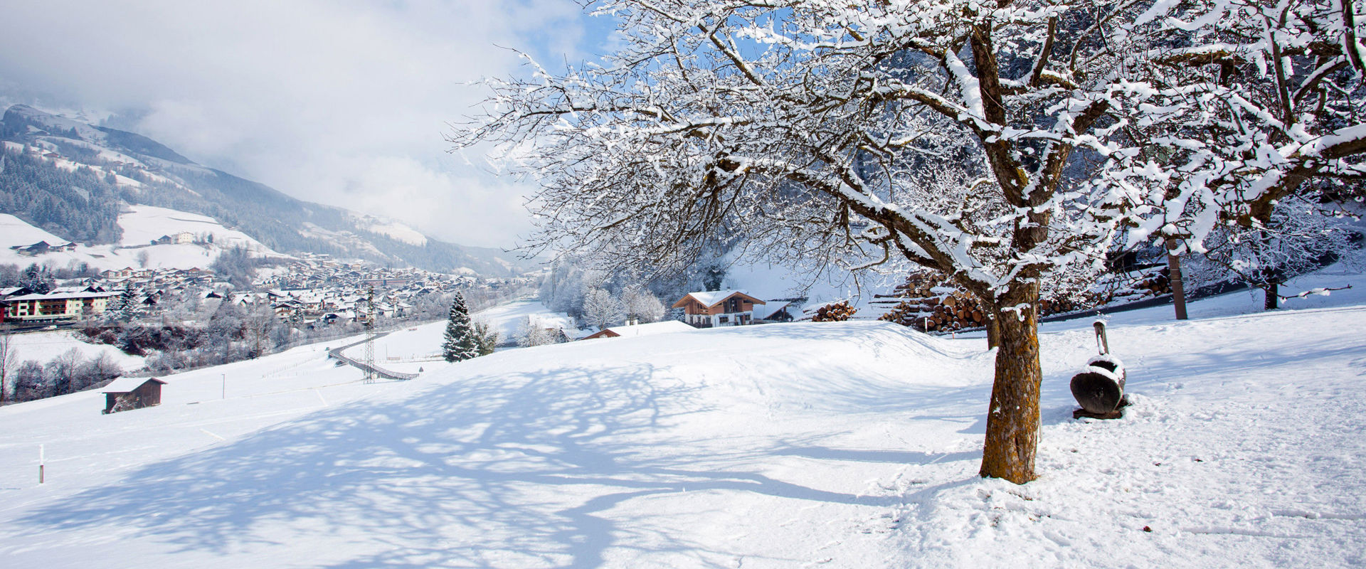 St. Martin in Passeier Wintery snowy landscape in St. Martin in Passeier.