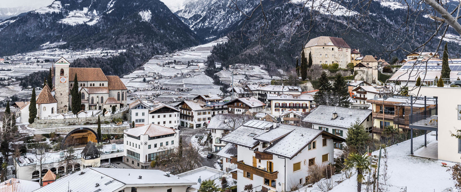 Schenna in winter Schenna covered with snow in winter.