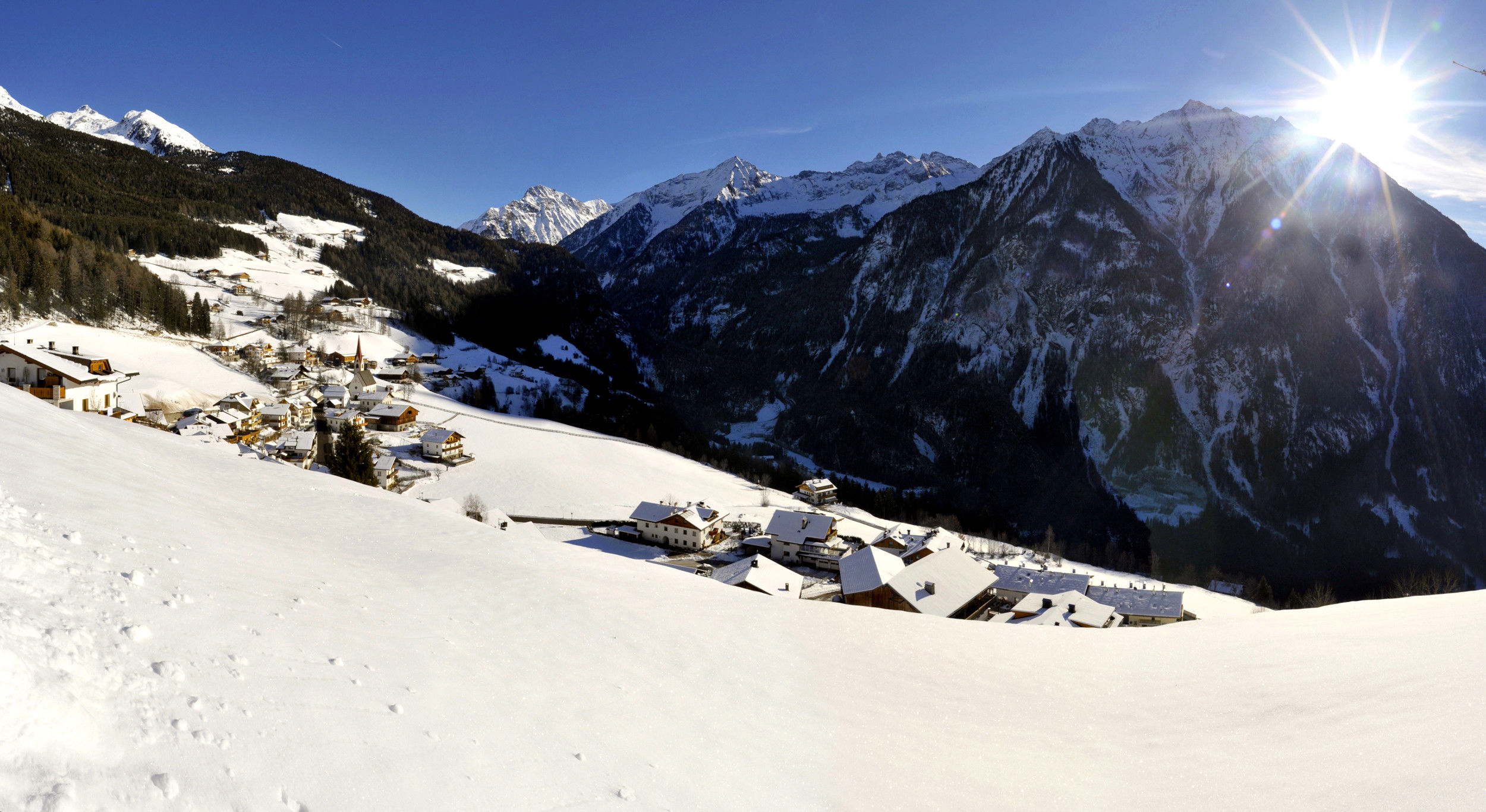 The village of Ahornach in winter