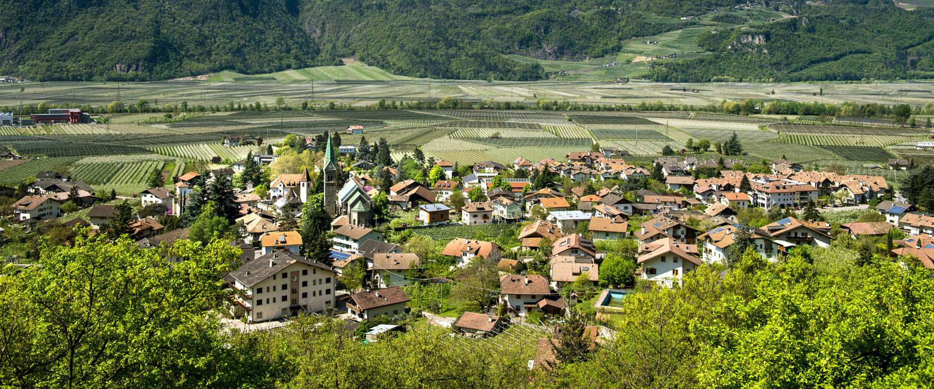 Gargazon View over Gargazon with surrounding mountain landscape