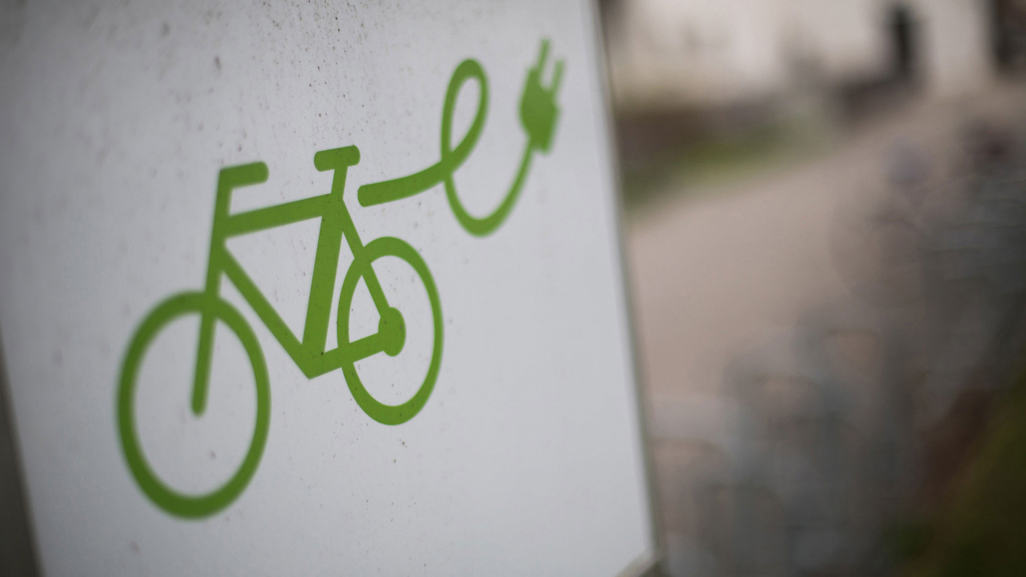 Electric bike charging station symbol