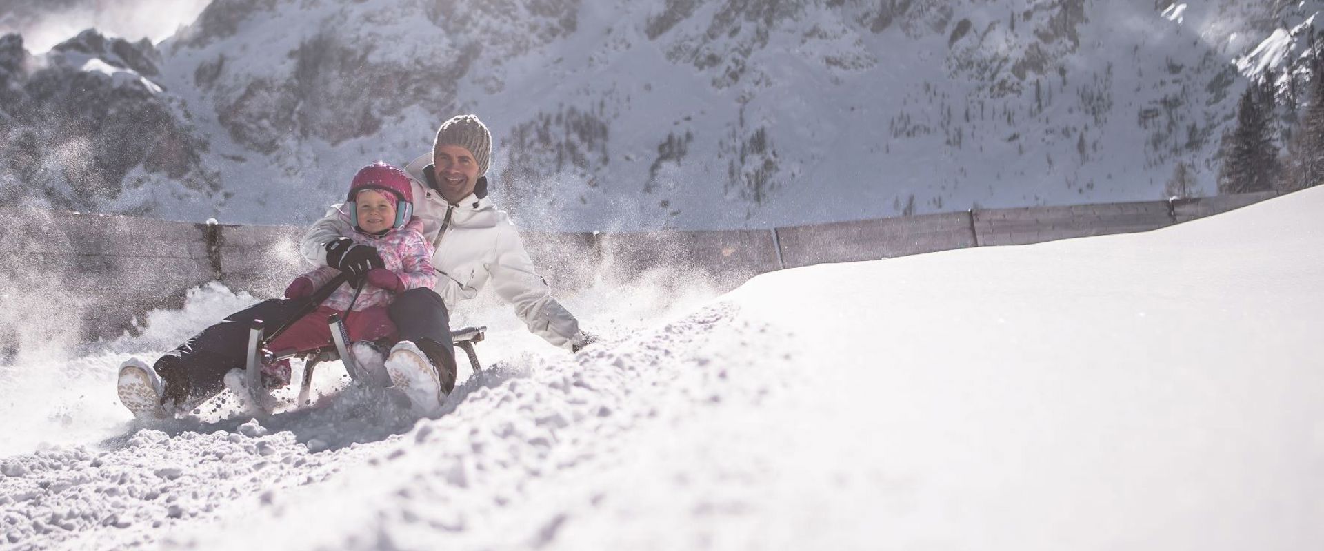 Tobogganing in the Dolomites Tobogganing in the Dolomites