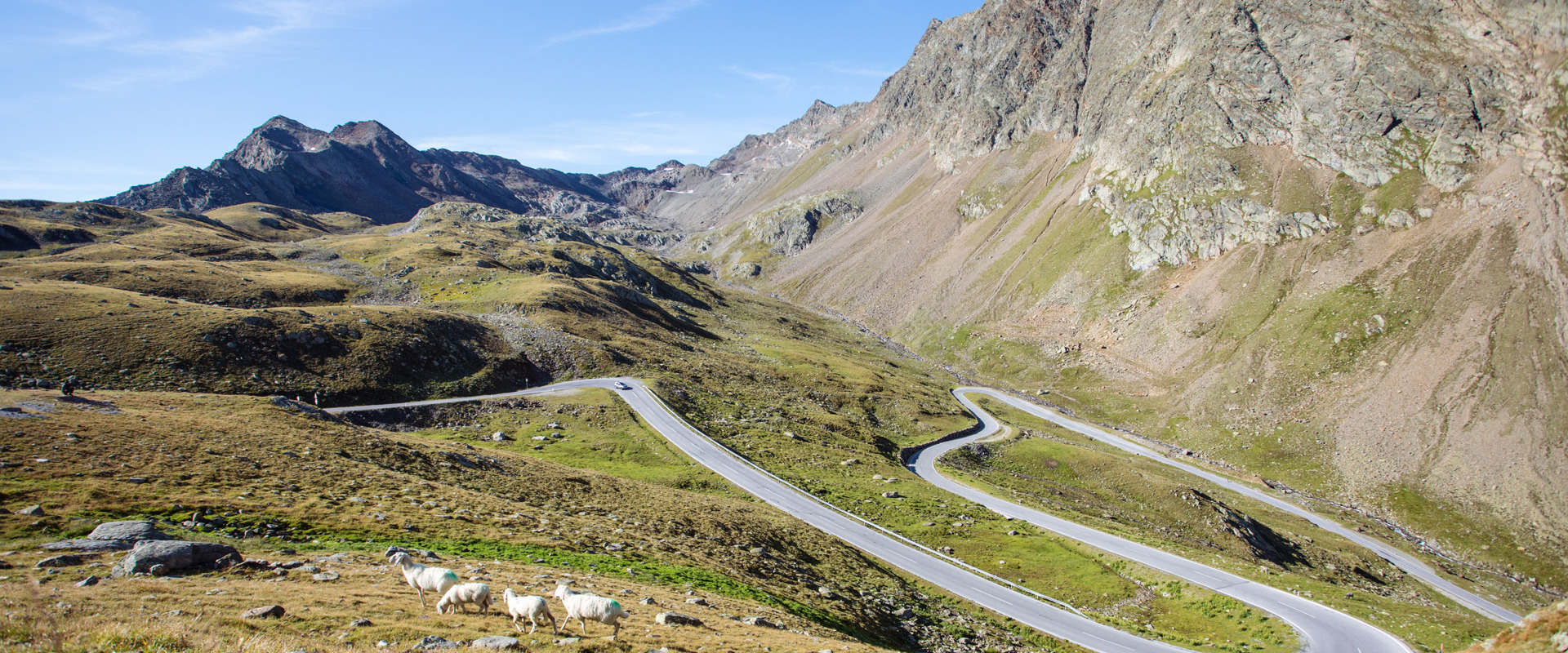 Timmelsjoch pass Winding pass road on the Timmelsjoch pass