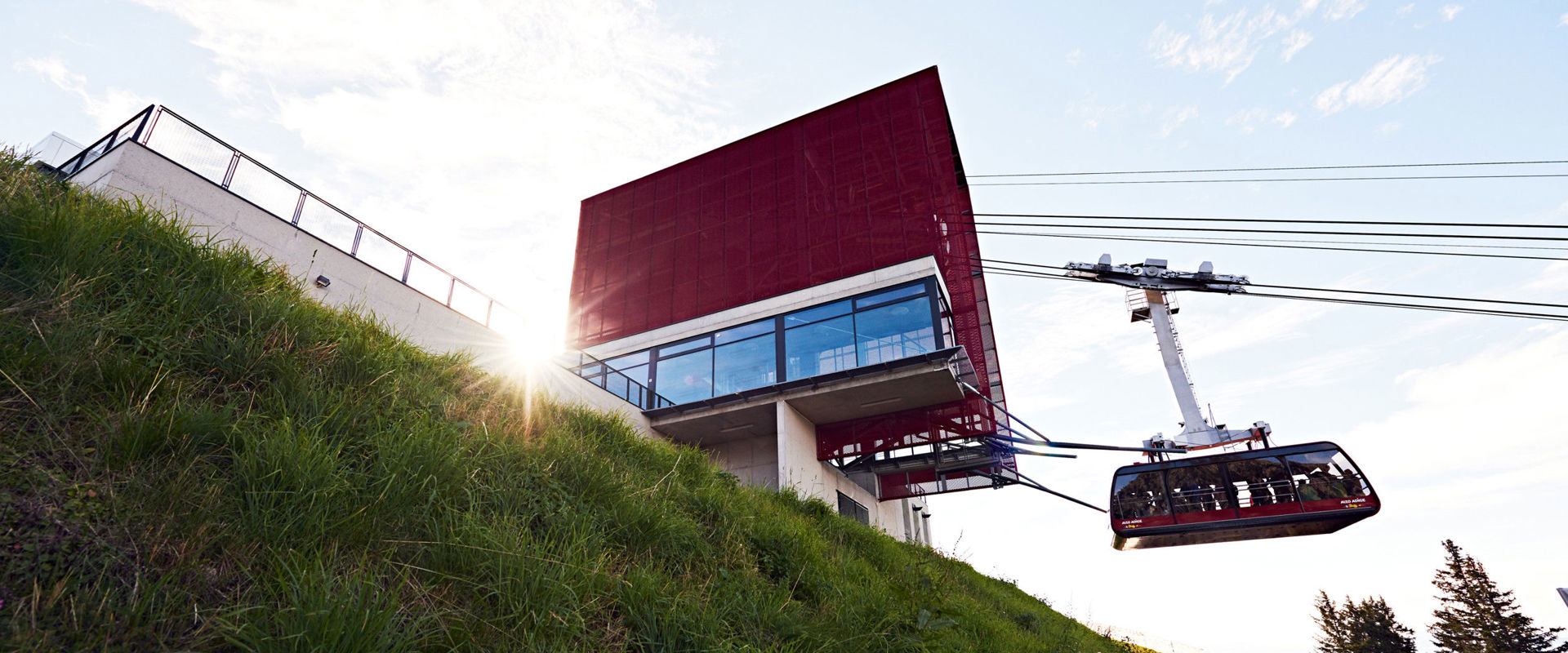 Meran 2000 Meran 2000 cableway starting towards the valley.