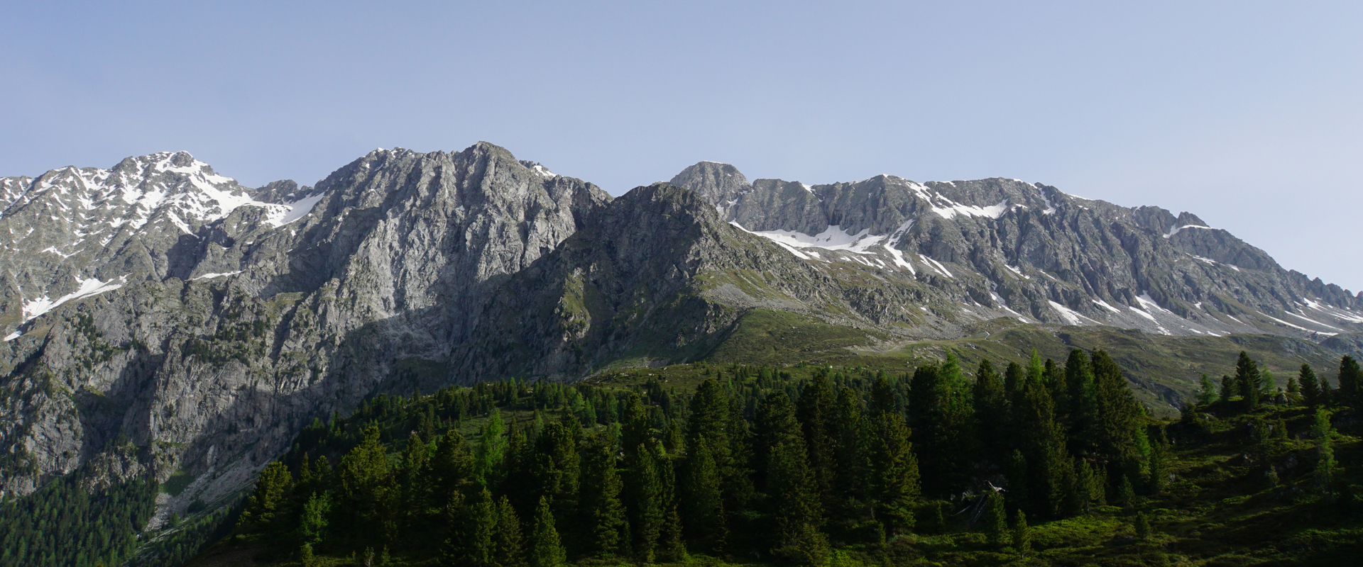 Staller Sattel Mountain peaks at the Staller Sattel, partly still covered in snow