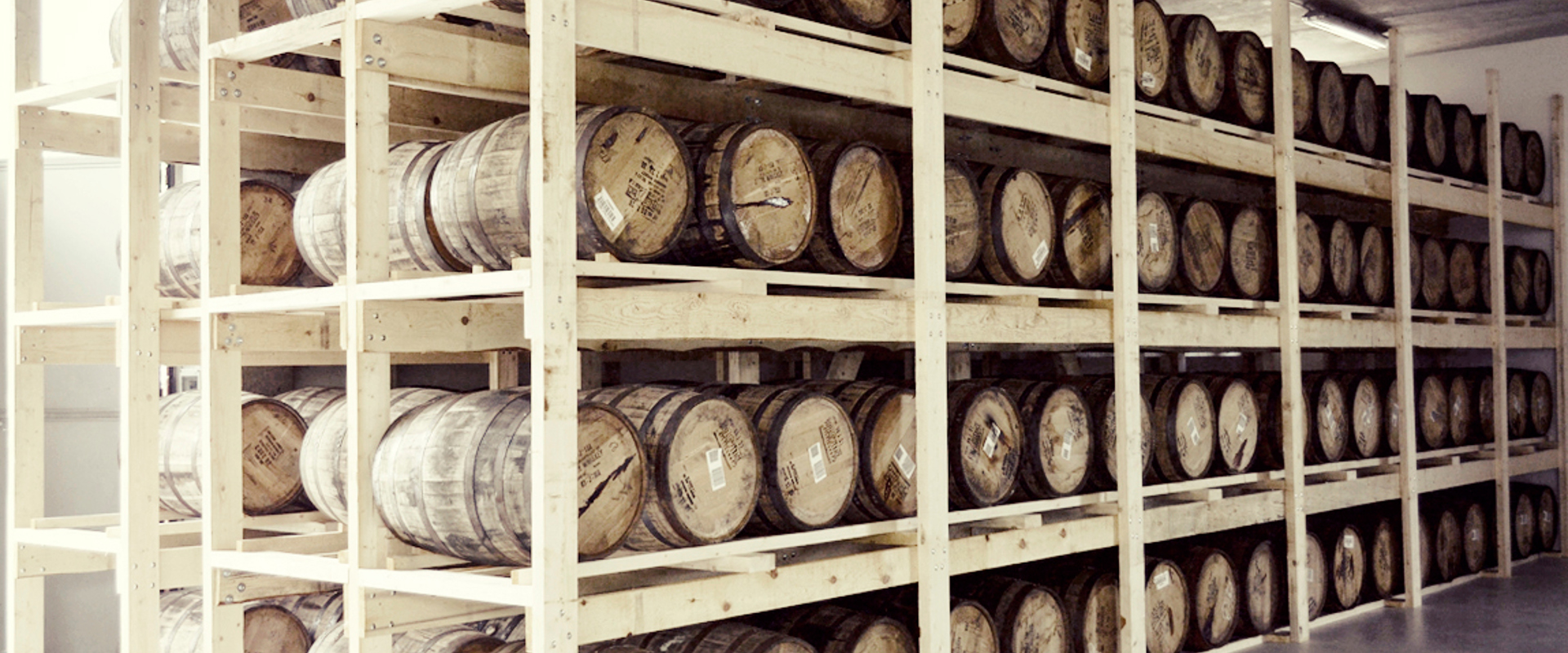 The casks in which whisky from the PUNI distillery in South Tyrol is left to age